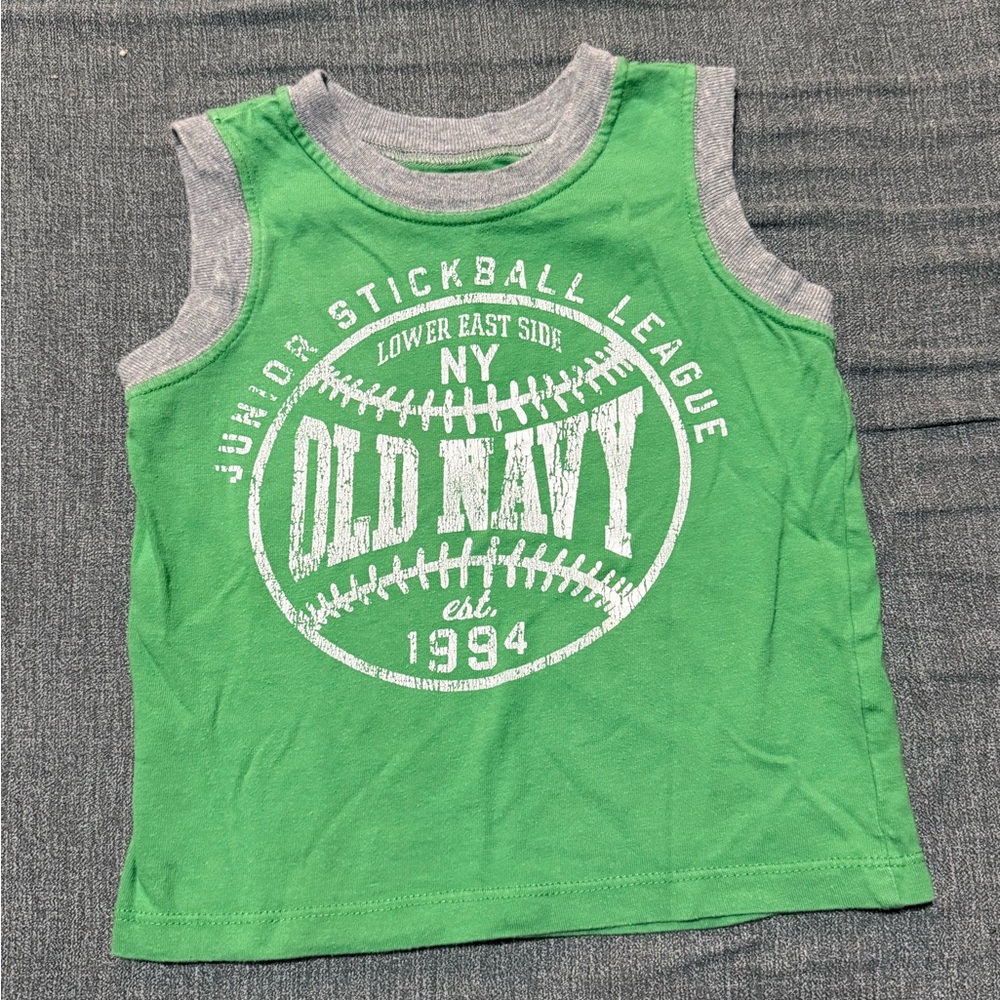 Old Navy Baseball Green 3T Tank Top